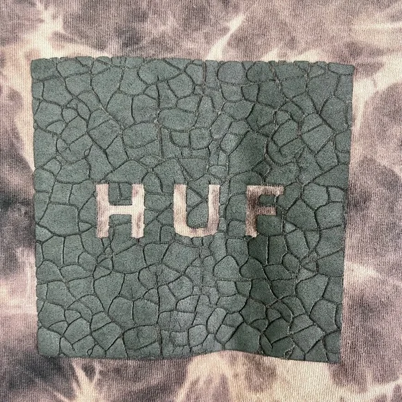 HUF T-Shirt Streetwear, Acid Wash, Loose Fit, Heavy Cotton, Crew Neck Tee Skater - Picture 4 of 6